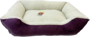 Pet One Bed Sheepskin Lounger 60x50x20cm Purple/Cream