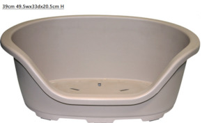 Pet One Plastic Oval Bed Base 39cm 49.5wx33dx20.5cm H (latte)