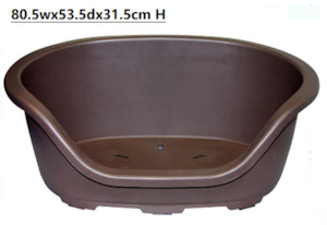 Pet One Plastic Oval Bed Base 67cm 80.5wx53.5dx31.5cm H (chocolate)