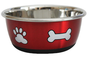 Durabolz Paw & Bone Bowl Metallic Red 950ml