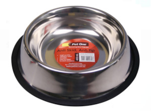 Pet One Anti Skid Anti Tip Bowl S/steel 450ml