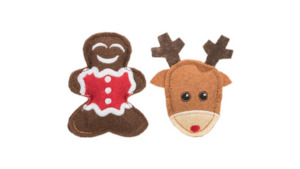 Pet: Xmas Felt Elk and Gingerbread 8cm