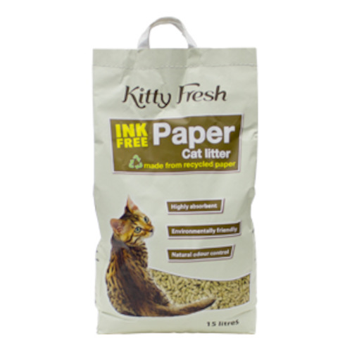 Pet: Kitty Fresh Ink Free Natural Paper Cat Litter 15L