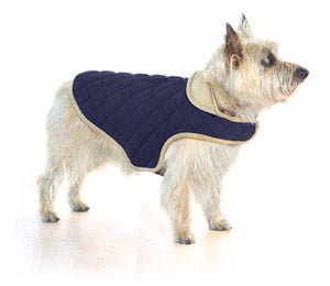 Pet: Navy Quilted Belly Dog Jacket