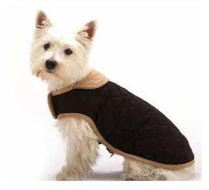 Black Dog Jacket - Quilted Dog Coat with NanoSuede