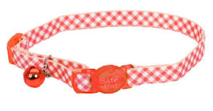 Pet: Red Checkered Cat Collar