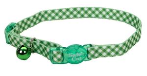 Green Checkered Cat Collar