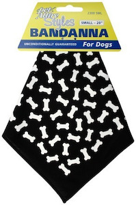 Pet Attire Black Bones Dog Bandanas