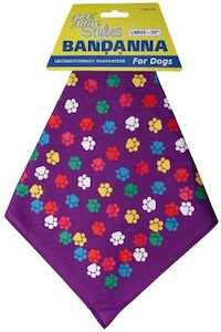 Pet Attire Purple Paws Bandana