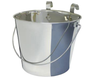 Pet: Stain Steel Bucket - Flat Sided