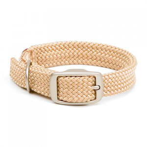 Mendota Double-Braid Junior Collar - Sand with Brushed Nickel Hardware