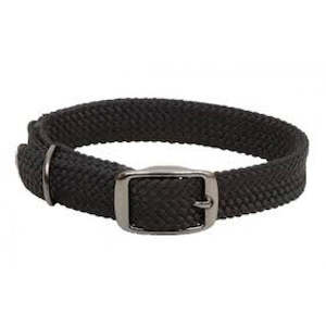 Mendota Double-Braid Junior Collar - Black with Ice Black Metallic