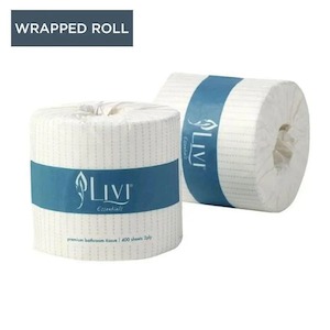 Doughnut: Livi Essentials Bathroom Tissue Single Wrapped Rolls 2 Ply 400 Sheets 48 rolls