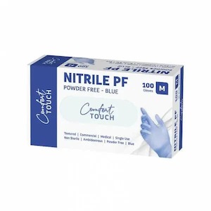 Powder Free Blue Nitrile Gloves Medium - Pack of 100