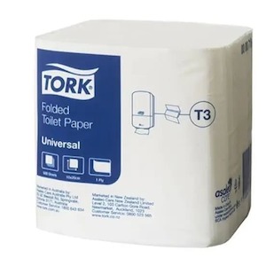 Tork T3, 1 Ply Soft Folded Toilet Paper