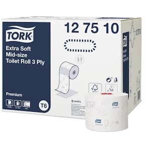 Tork T6, 3Ply Soft Mid-Size Toilet Roll