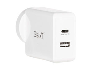 3sixT Wall Charger ANZ 30W USB-C PD + 2.4A – White