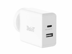 3sixT Wall Charger ANZ 45W USB-C PD + 2.4A – White