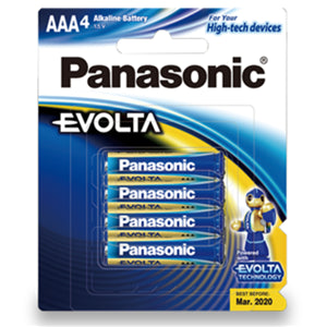 Commercial photography: Panasonic Evolta AAA Alkaline Battery 4 Pack