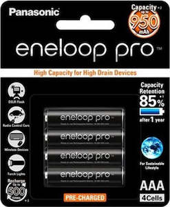 Commercial photography: Panasonic Eneloop PRO AAA 950mAh Rechargeable Batteries 4 Pack