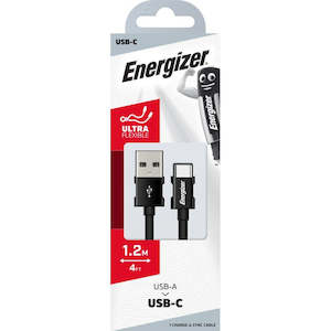 Commercial photography: Energizer Type-C Cable Black 1.2 Mtr