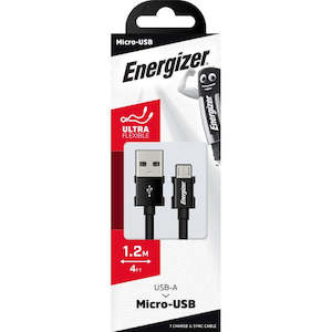 Commercial photography: Energizer Micro-USB Cable Black 1.2 Mtr