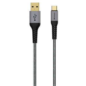 Commercial photography: Verbatim Sync & Charge USB Type-C to Type A Tough Max Cable 120cm Grey