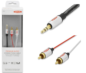 Ednet 3.5mm (M) to 2x RCA (M) 2.5m Stereo Audio Cable