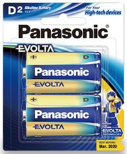 Commercial photography: Panasonic Evolta D Alkaline Battery 2 Pack