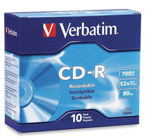 Commercial photography: Verbatim CD-R 700MB 52x 10 Pack with Slim Cases