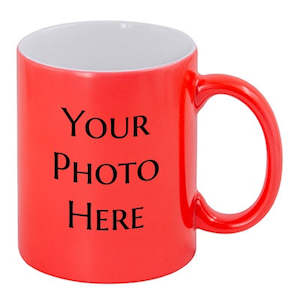 Commercial photography: 11oz Fluorescent Mug - Red