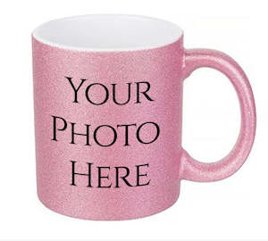 Commercial photography: 11oz Glitter Mug (Pink)