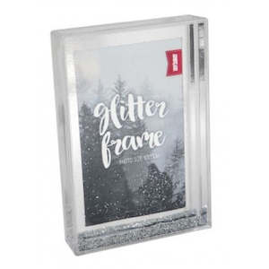 Commercial photography: Shot2Go Photo Block Frame 6x4 Silver Glitter