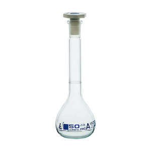 Eisco Flask Volumetric class 'A', cap. 50ml, socket size 12/21, borosilicate gla…