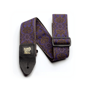 Classic Jacquard Guitar Strap/Bass Strap - Purple Paisley