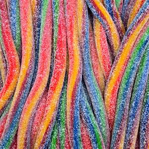 Confectionery: Damel Sour Rainbow Blowpipes