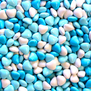 Candy Coated Choc Hearts - Blue