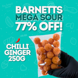 Barnetts Mega Sours - Chilli Ginger 250g - Seconds