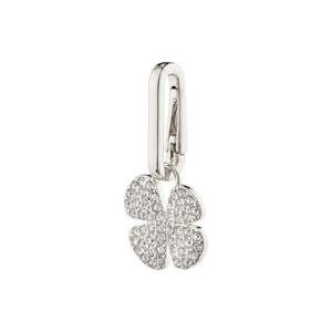 Charms: Charm Recycled Clover Pendant - Silver Plated