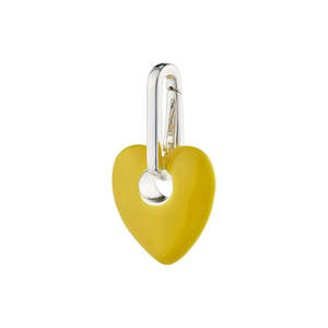 Charms: Charm Recycled Heart Pendant Yellow - Silver Plated