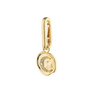 Charms: Charm Recycled Moon Pendant - Gold Plated