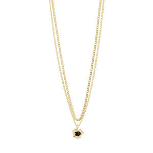 Act Necklace - Gold Plated - Black