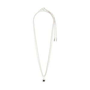 Act Necklace - Silver Plated - Black