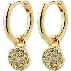 Gold Jewellery: Chayenne Recycled Crystal Hoop Earrings - Gold Plated