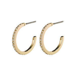 Roberta Pi Earrings - Gold Plated Crystal - 17mm