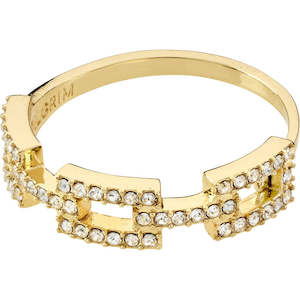 Gold Jewellery: Coby Recycled Crystal Ring - Gold Plated