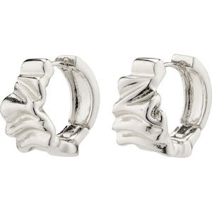 Silver Jewellery: Willpower Recycled Huggie Hoop Earrings - Silver Plated