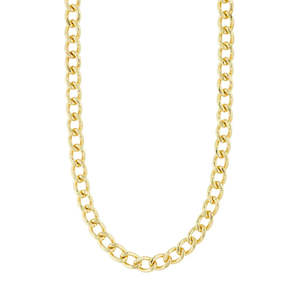 Charm Recycled Curb Necklace - Gold Plated