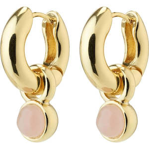 Gold Jewellery: Evah Recycled Rosa Hoop Earrings - Gold Plated