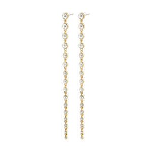 Reagan Recycled Crystal Earrings - Crystal - Gold Plated